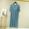 Summer thin modal loose plate-size dress solid color nightgown for women to add weight and wear A pleated A-line skirt Specification image